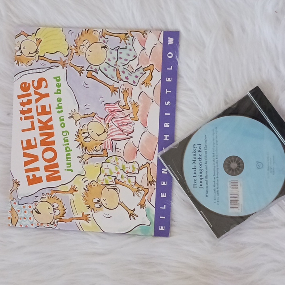 Five Little  Monkeys Jumping on the Bed Book and CD